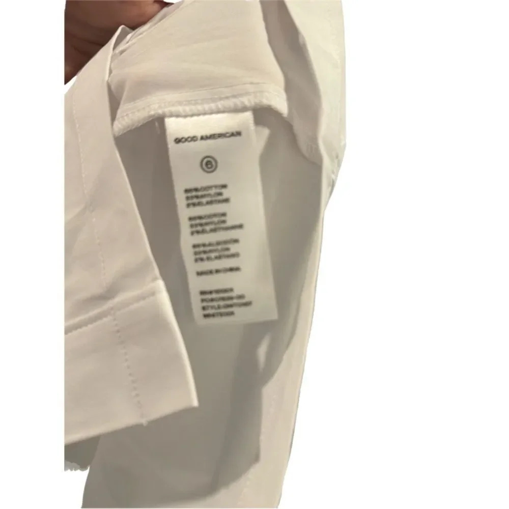 Good American size 6 (3xl) white cotton blend slit back poplin shirt - Picture 9 of 13